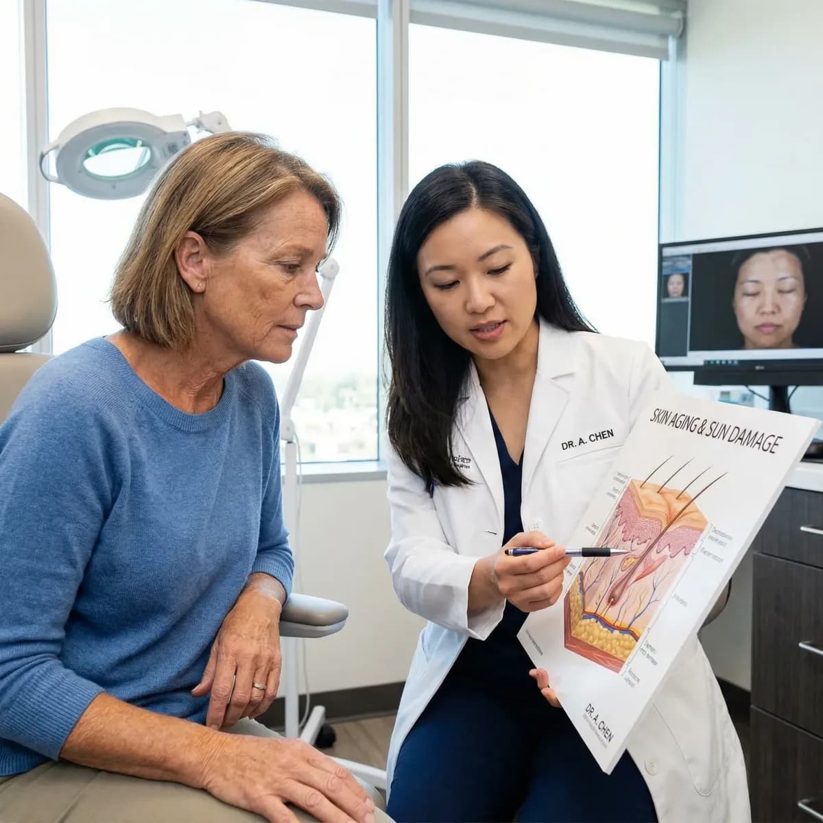 Supportive conversation between a patient and a healthcare professional